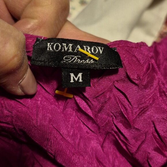 KOMAROV Magenta Ombre Dress Tiered Chiffon Sz. MED NWT - Picture 7 of 9